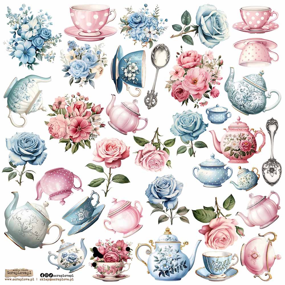 NAKLEJKI PAPIEROWE 24x24 ScrapLove - Tea Roses 1