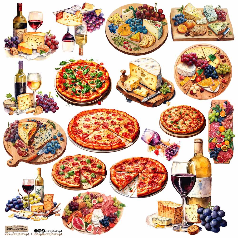 NAKLEJKI PAPIEROWE 24x24 ScrapLove - Food 1