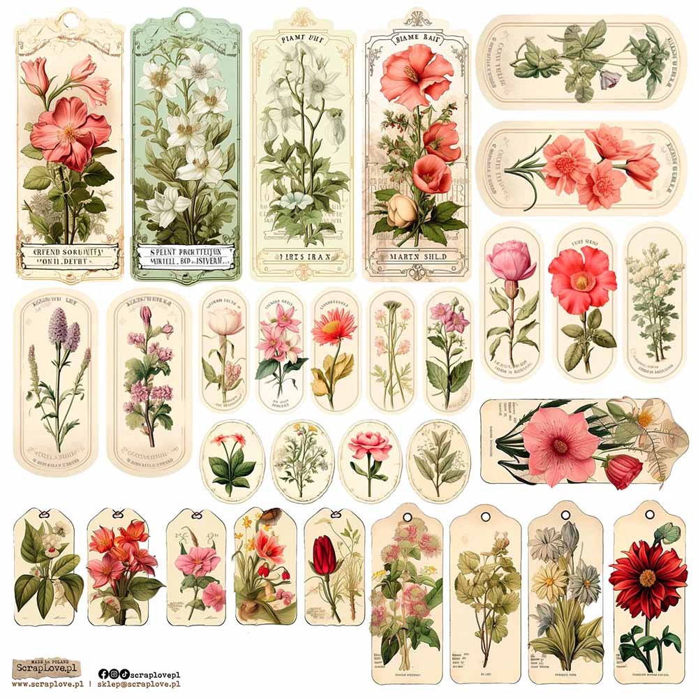 NAKLEJKI PAPIEROWE 24x24 ScrapLove - Vintage Tag 5