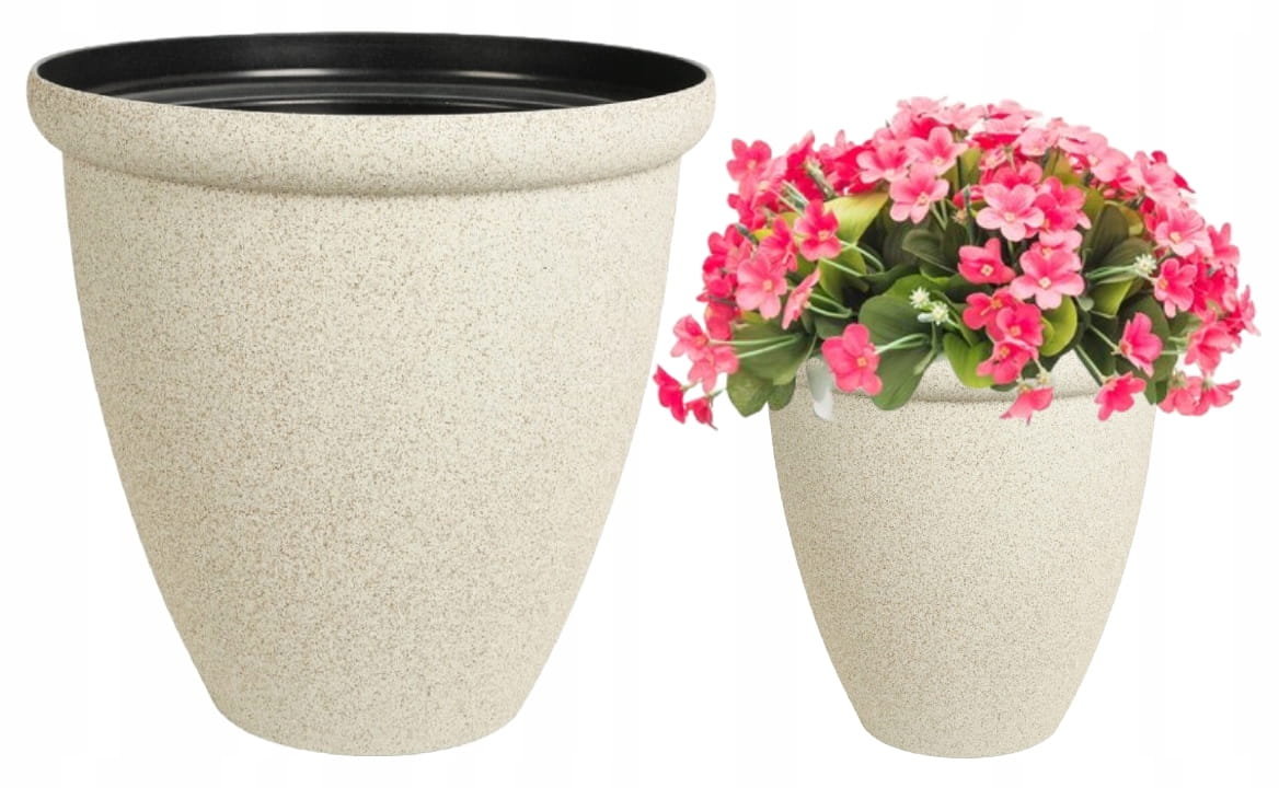 Doniczka plastikowa okrągła wysoka na kwiaty 44 cm