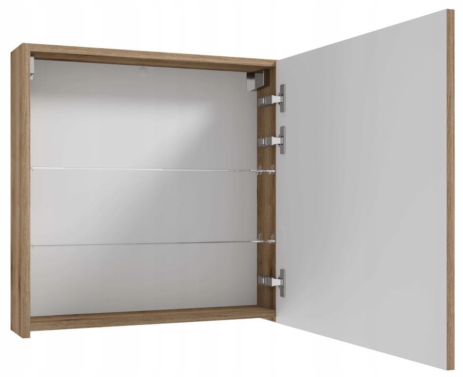 Szafka łazienkowa z lustrem wisząca 60x60 cm dąb evoke Rietti
