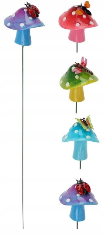 Pik dekoracyjny ogrodowy grzybki ozdoba na patyku 42 cm