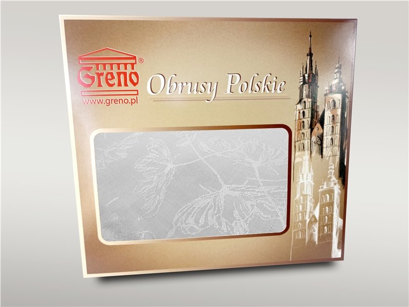 Obrus plamoodporny 130x165 Maki biały Polski Greno