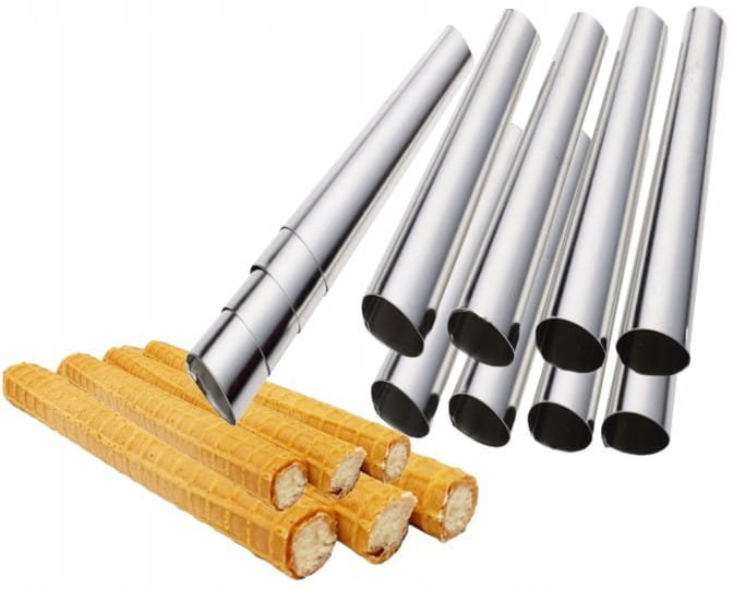 8x Foremki do rurek i ciastek 9mm blacha ocynkowana