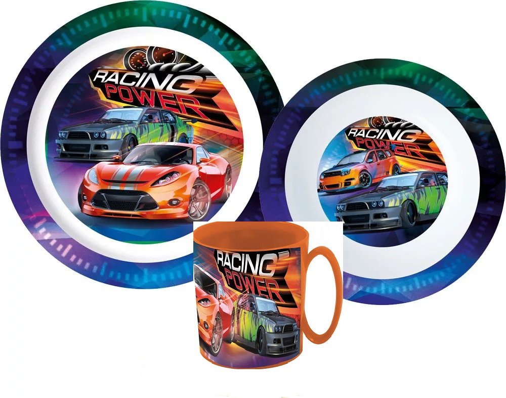 Oryginalny zestaw 3 naczyń obiadowych Racing Power