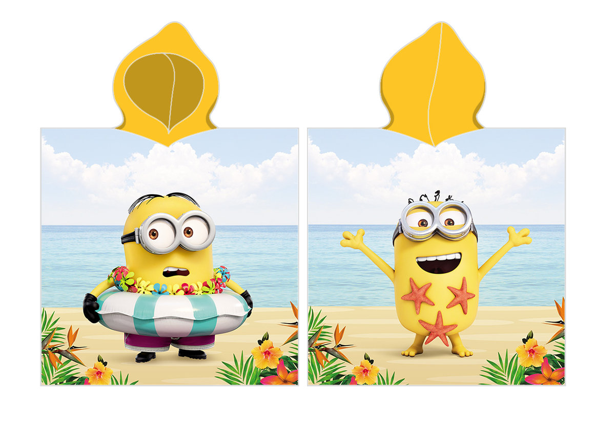 MINIONKI Ręcznik KĄPIELOWY z Kapturem PONCHO OKRYCIE  MINIONS DZIECKO
