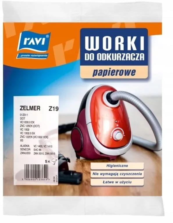 Worki do odkurzacza 5 sztuk Zelmer papierowe