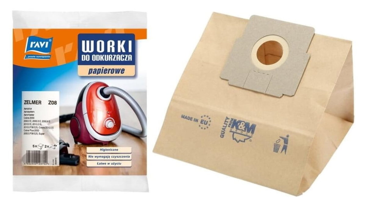 Worki do odkurzacza + 2 filtry Z08 Zelmer 5 sztuk