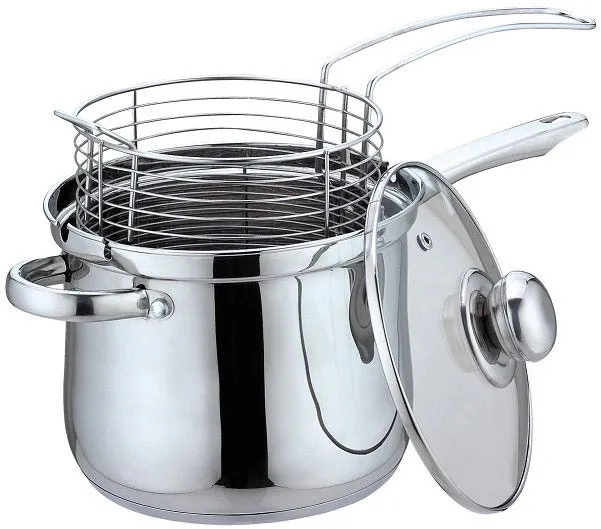 Stalowy garnek z koszykiem do smażenia 3,6L W2-S11