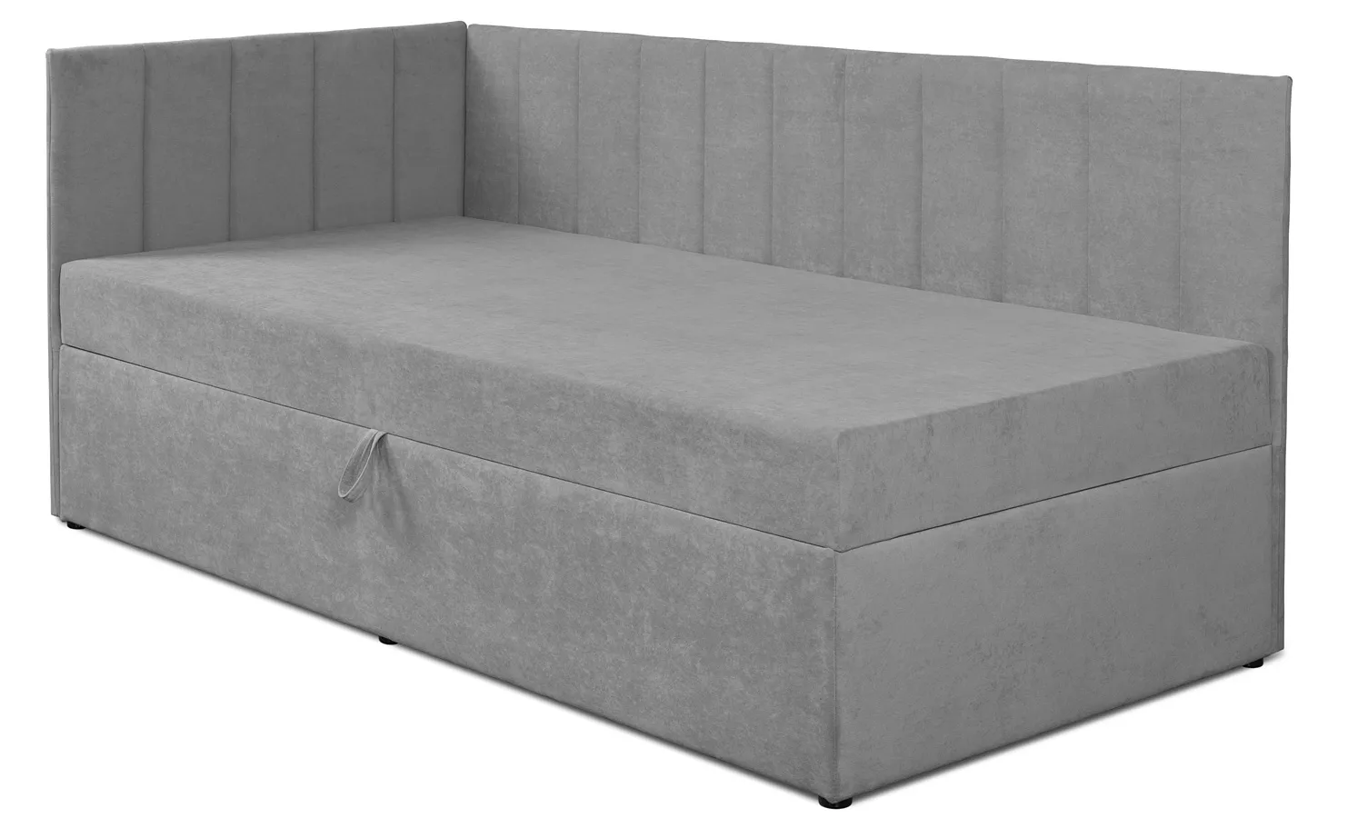 Pikowany szary tapczan z pojemnikiem - Topeo