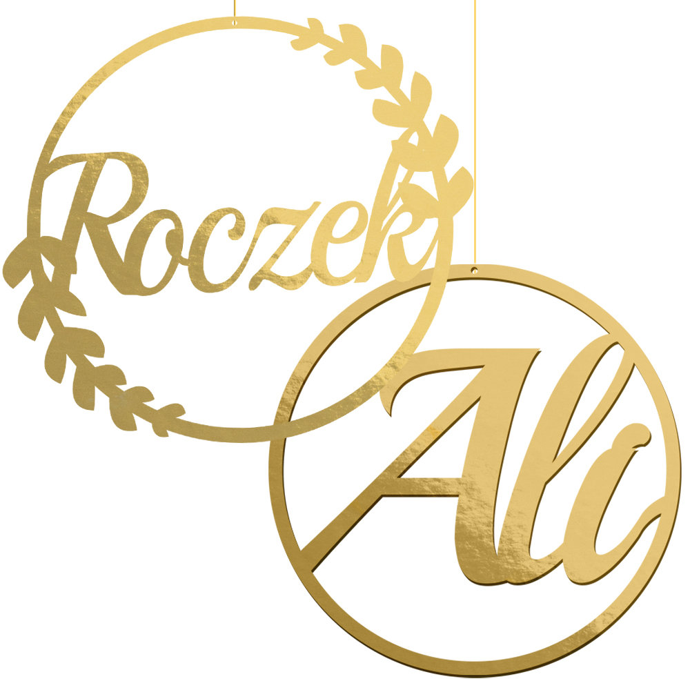 Dekoracja Na Roczek Z Personalizacją Obręcz Koło Dekoracyjne Girlanda