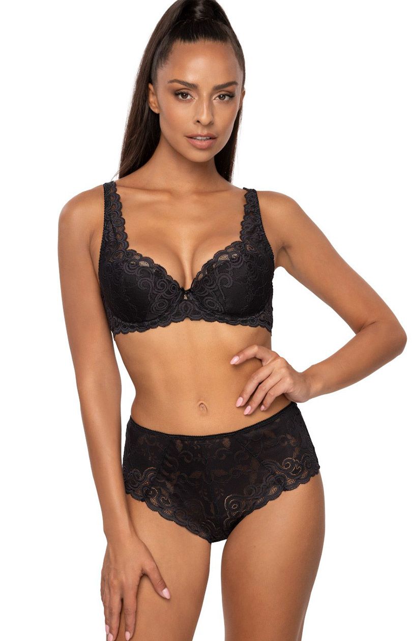 Koronkowe figi damskie czarne Natalie F-3824/52, Kolor czarny, Rozmiar 36, Mat - Intymna