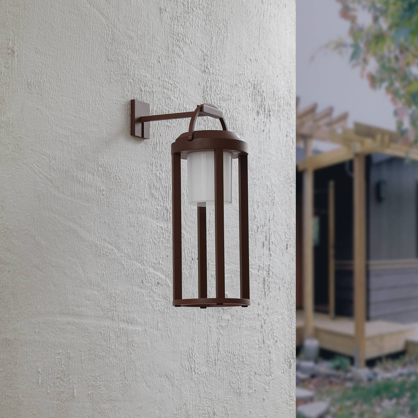 Lucande 2 w 1 kinkiet LED Tilena, rdza, okrągły, aluminium