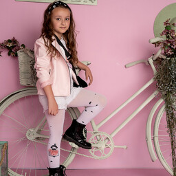 Dziecięce rajstopy z doszytą aplikacją 40 DEN Knittex Quinn Białe