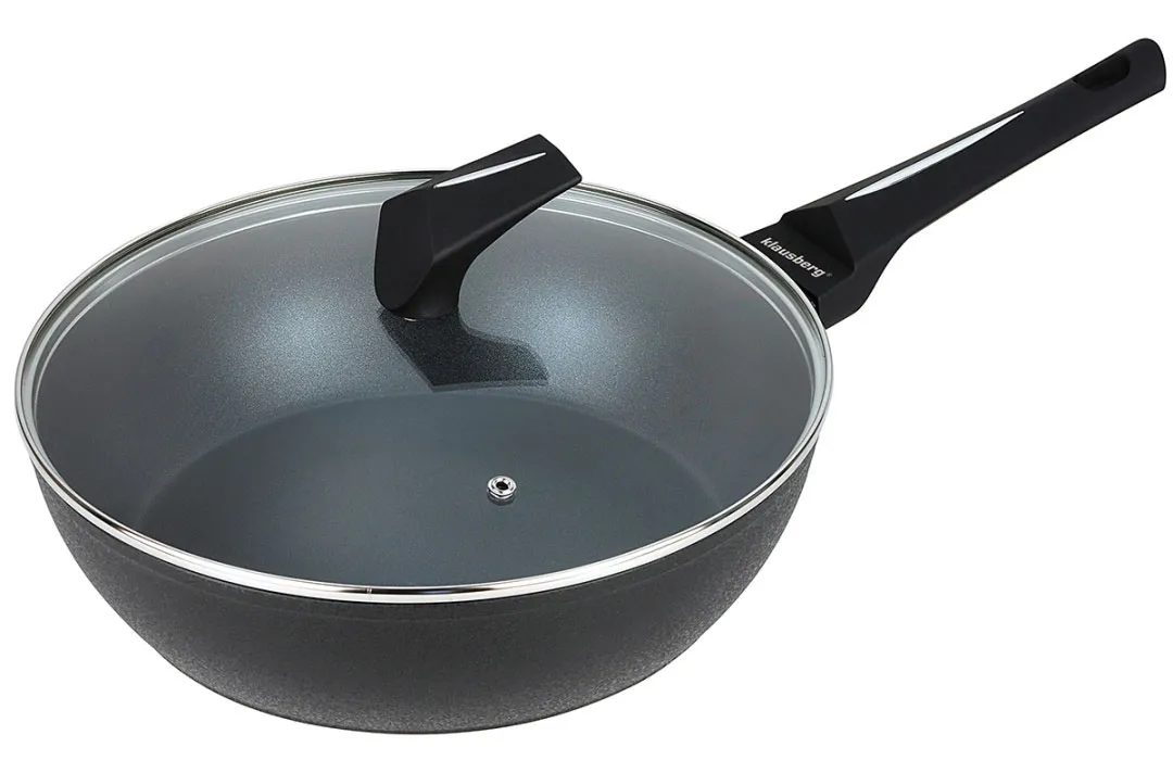 Patelnia z powłoką marmurkową i szklaną pokrywą 28cm G3-F34