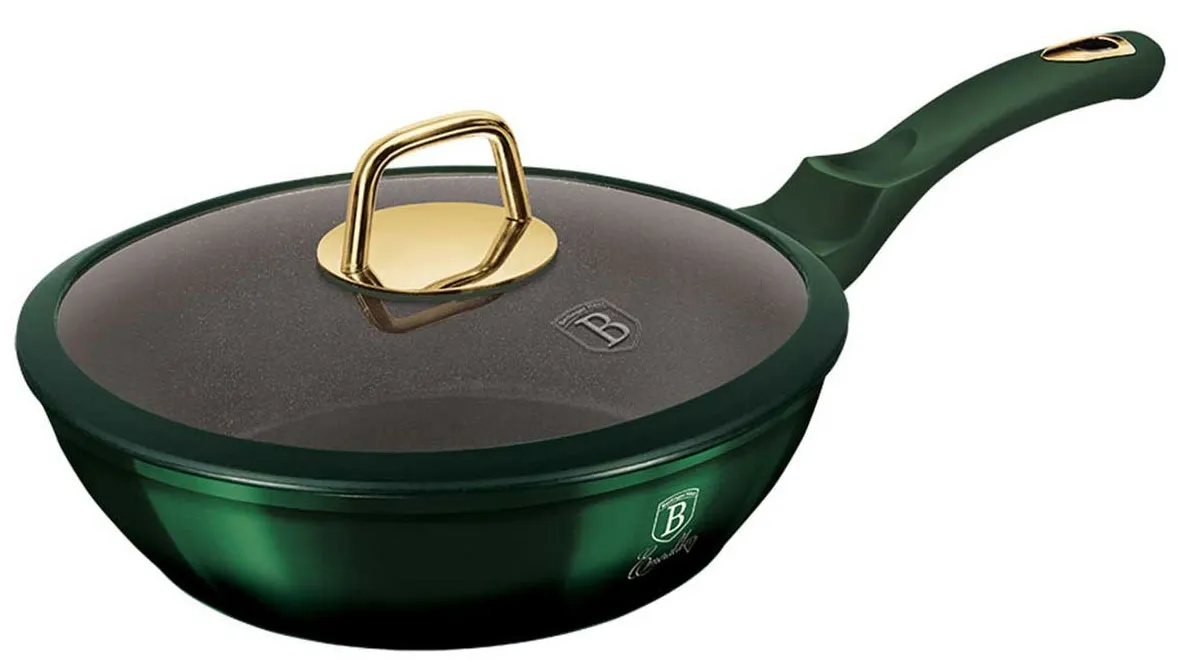Aluminiowa zielona patelnia z powłoką tytanową 24cm B3-F37