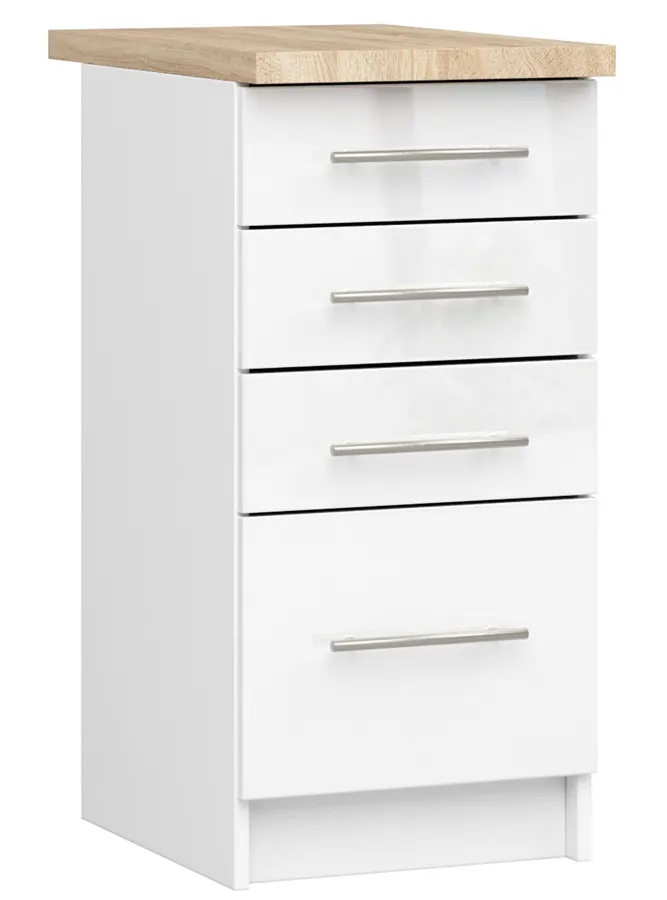 Dolna szafka kuchenna w kolorze biały połysk D6-T37