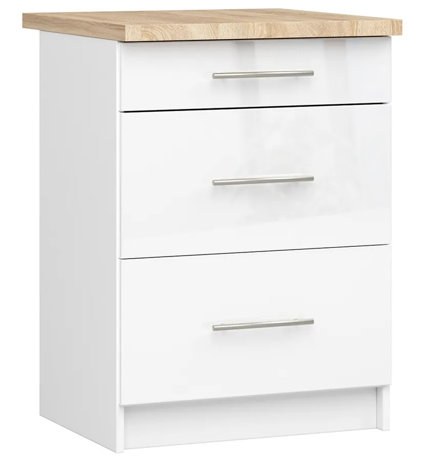 Szafka kuchenna dolna z szufladami biały połysk L4-C61