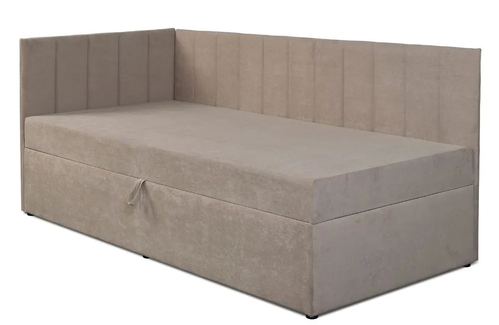 Tapicerowany beżowy tapczan z pojemnikiem M7-G05