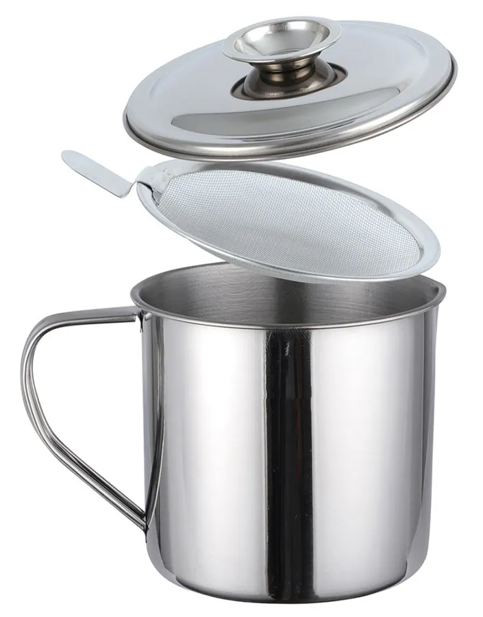 Mały stalowy garnek z sitkiem na olej 1,2L D4-L71