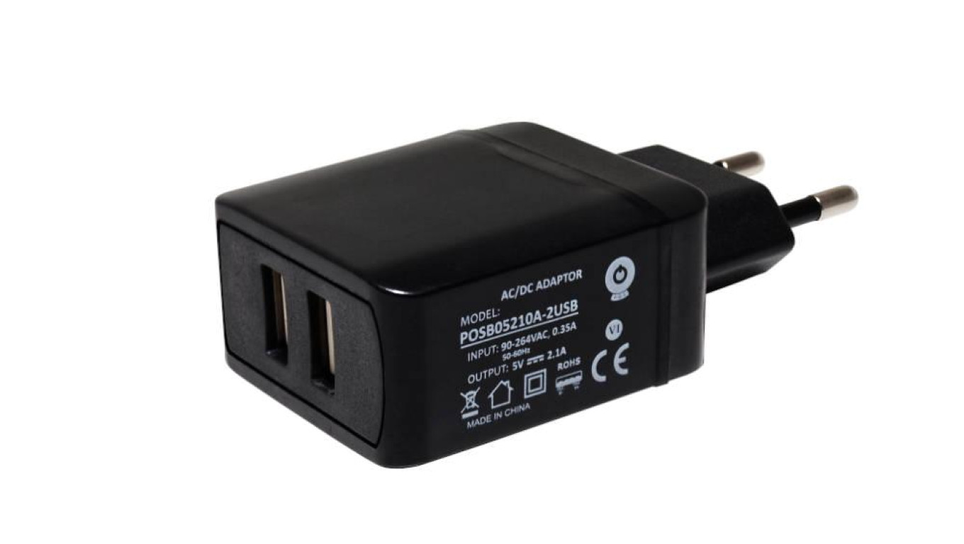 POSB05210A-2USB Zasilacz adapter ładowarka 10.5W 5V 2.1A z dwoma gniazdami USB