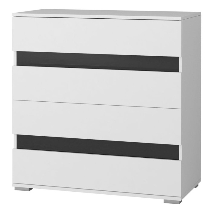 Komoda LUCCA- 4S Biały + Czarny