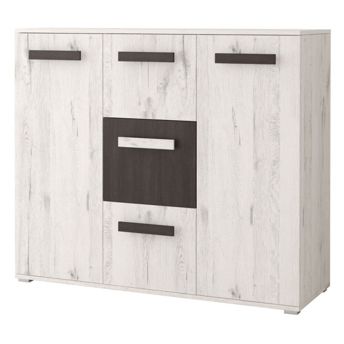 Komoda VIVA Biały MAT + Sosna Czarna Norweska