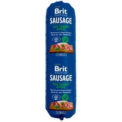 Brit Sausage Chicken turkey & pea 800 g