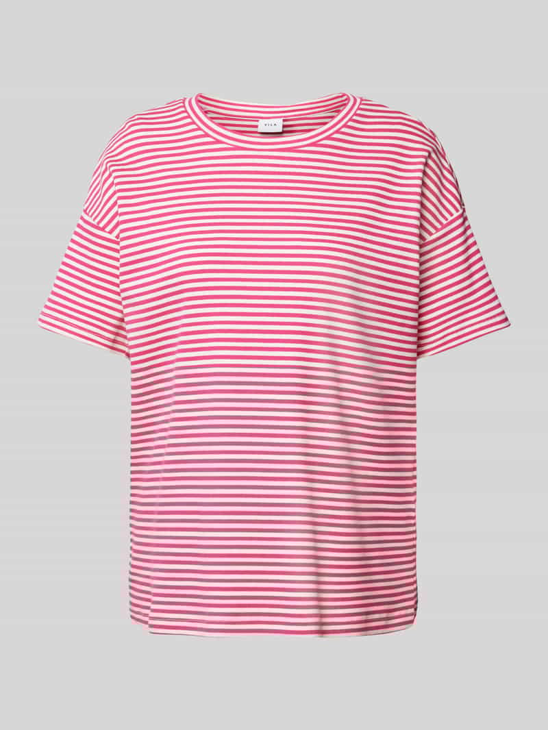 T-shirt z prążkowaniem model ‘JADA’