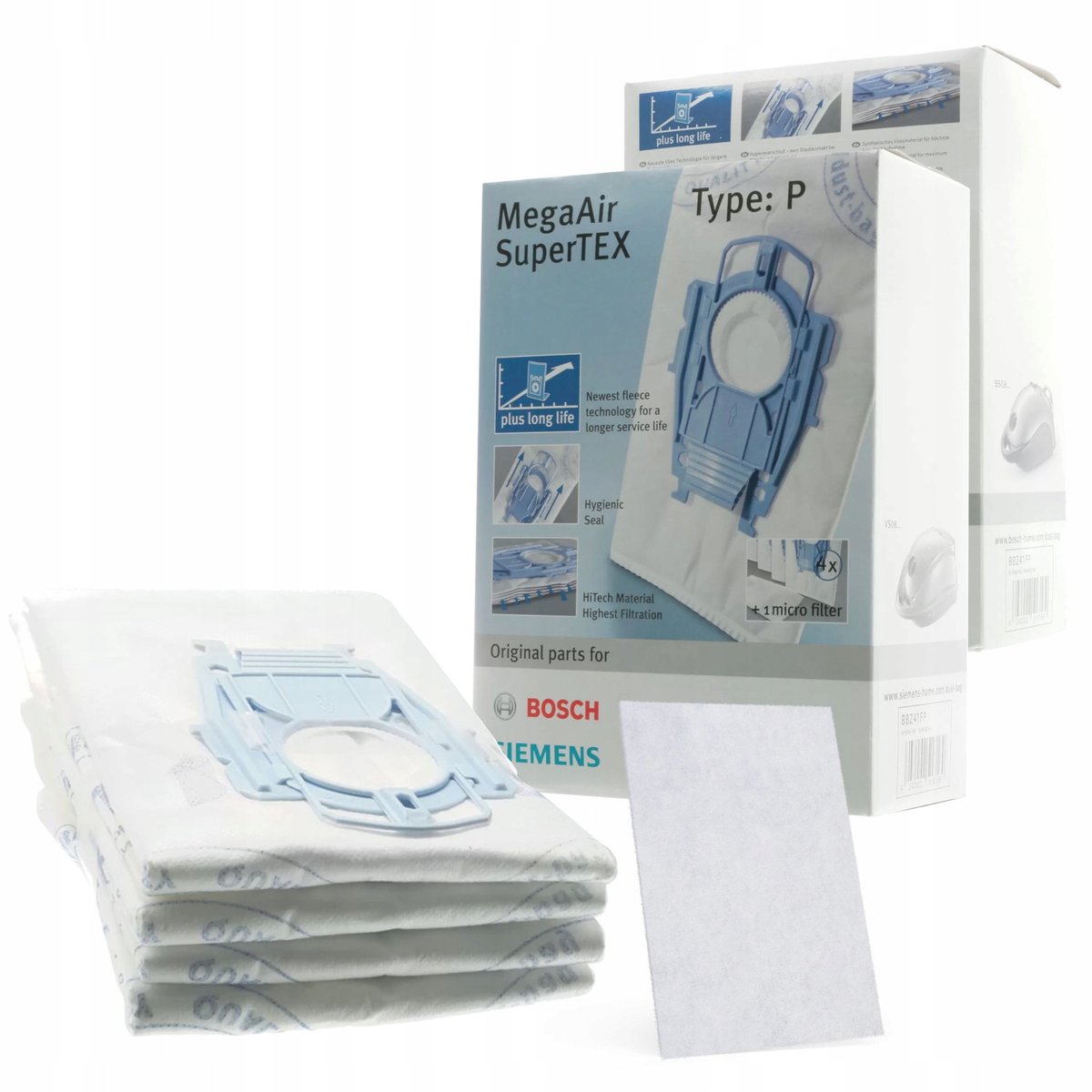 Siemens Oryginalne Worki Bbz41Fp Typ P 4X + Filtr