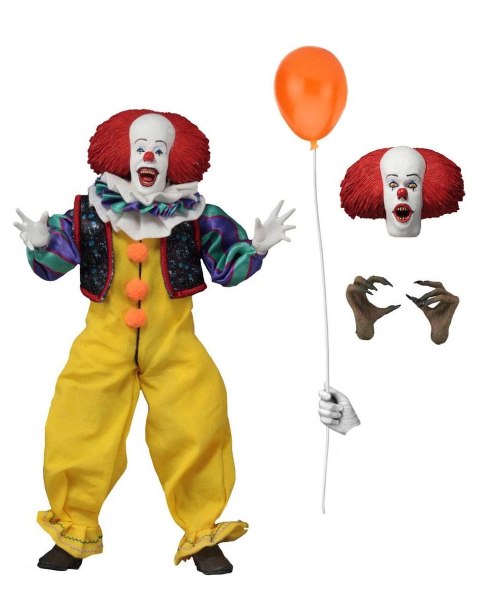 it - retro pennywise 1990 - clothed action figurka 20cm