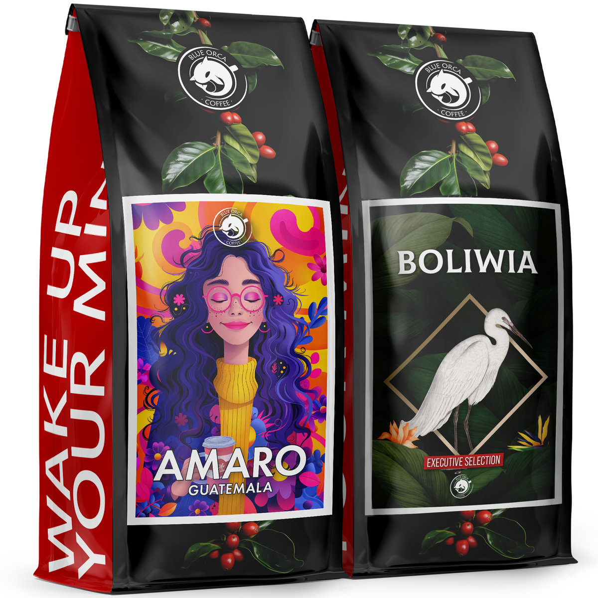 KAWA ZIARNISTA PARADISO+AMARO 100% ARABICA ŚWIEŻO PALONA 2x1KG - BLUE ORCA