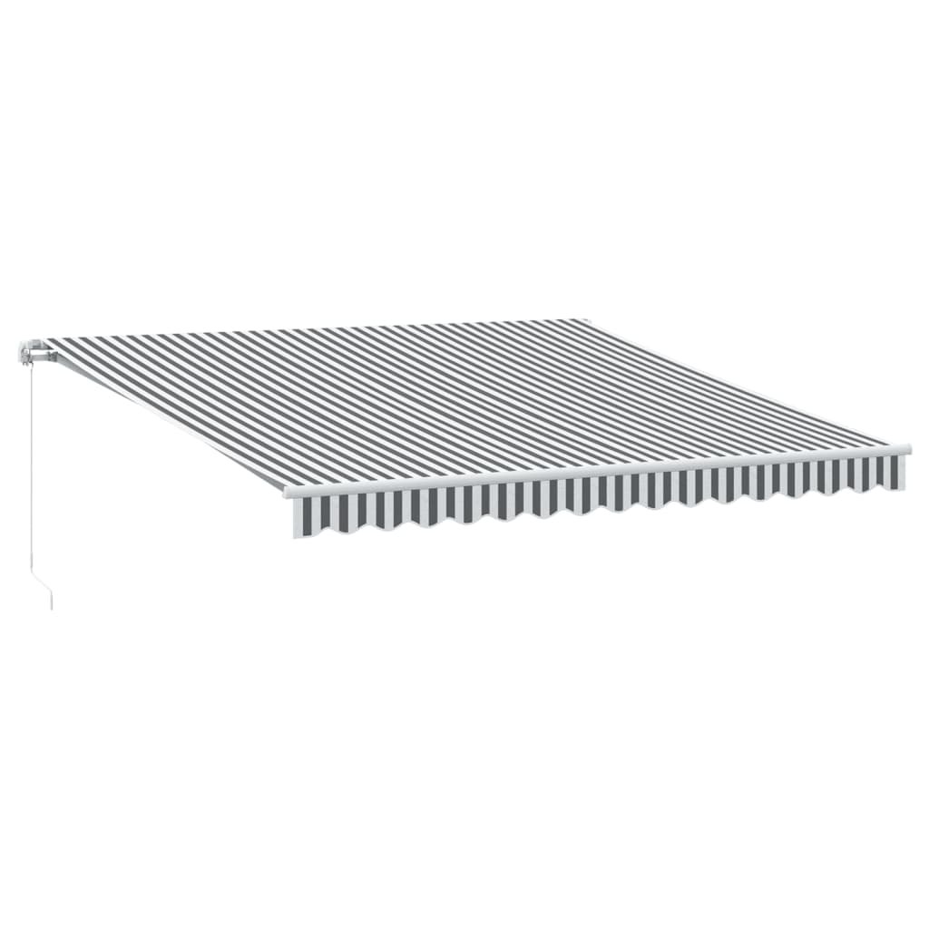 Zdjęcia - Dekoracje ogrodu i dekoracje zewnętrzne VidaXL Ręcznie zwijana markiza, antracytowo-biała, 400x300 cm 