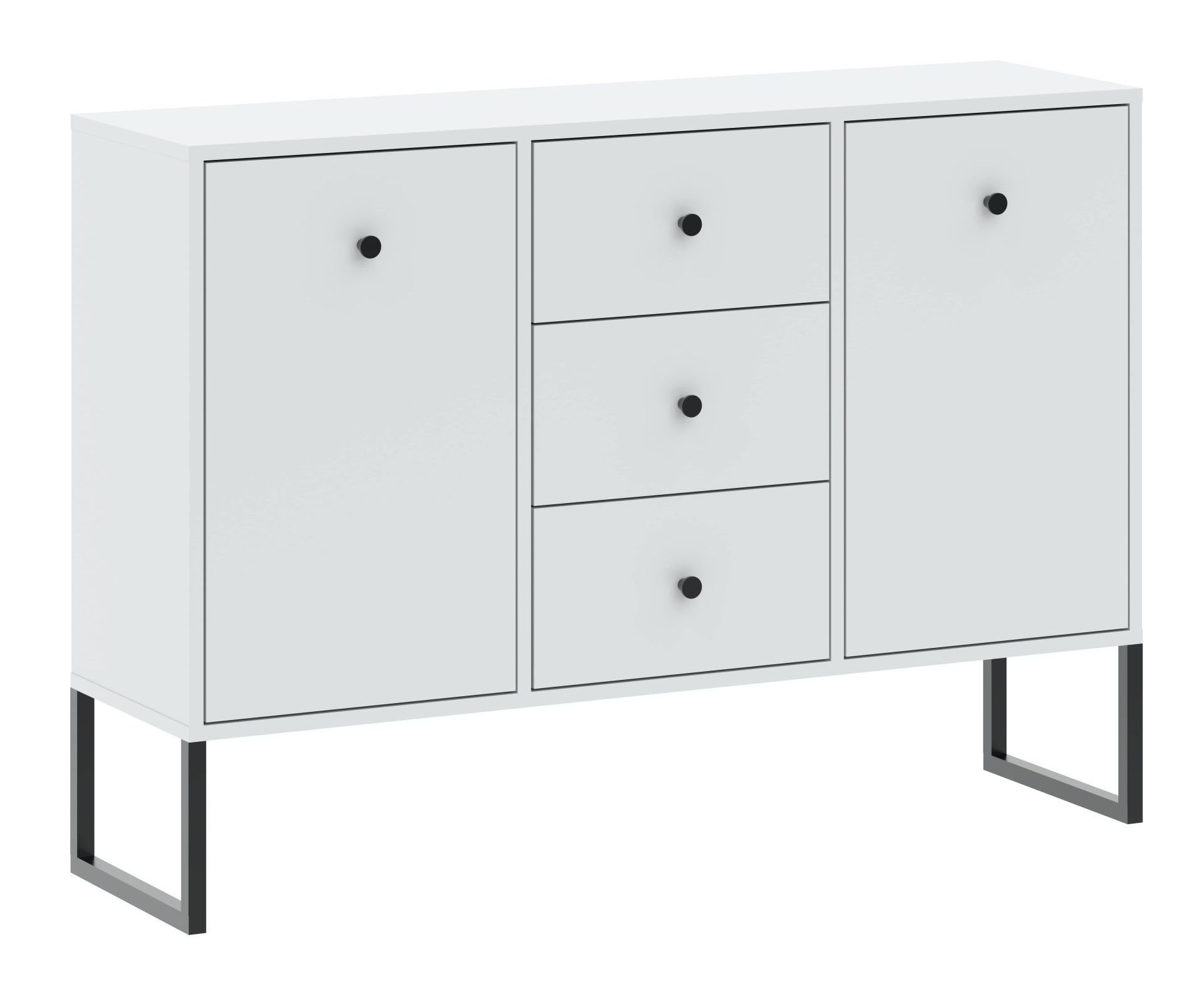 Komoda Linea 2D3S Czarny / Biała