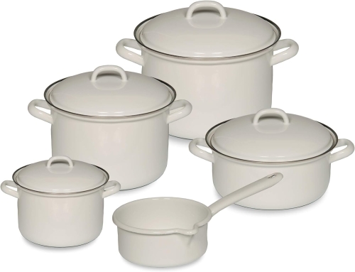 RIESS CLASSIC 5cz - zestaw garnków, biały