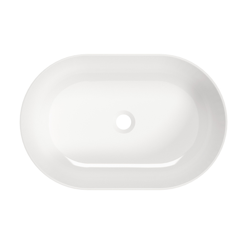 Deante Round Umywalka nablatowa 58x38 cm biała CGR_6U6S