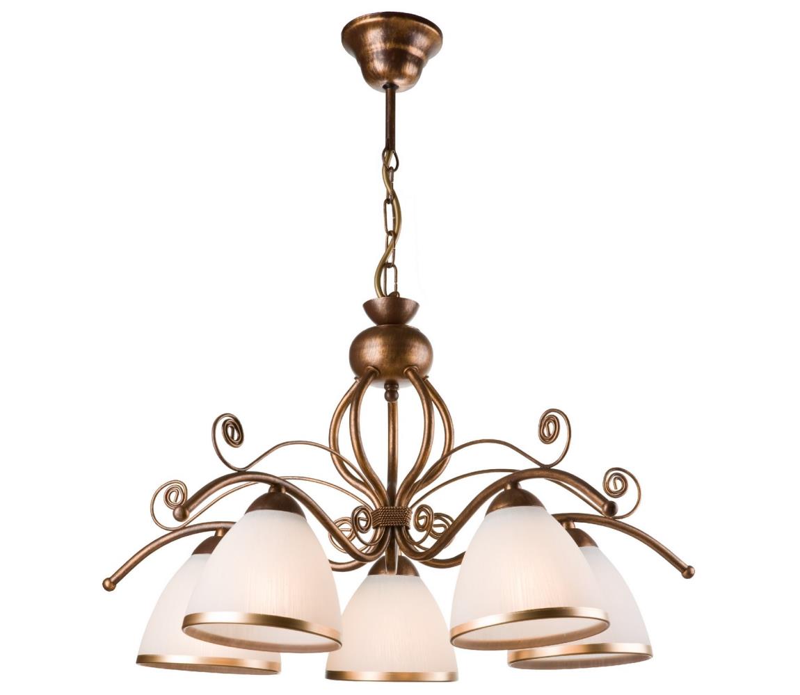 Brilagi - LED Żyrandol na łańcuchu ANTICO 5xE27/60W/230V brązowy patyna
