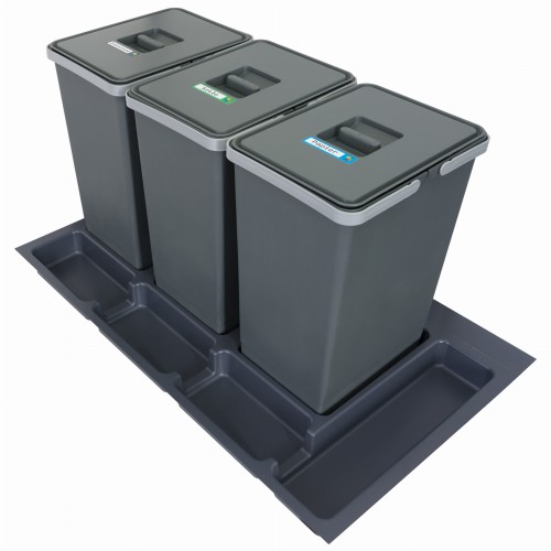 Sortownik śmieci FUTURE do szuflady w szafce 90 cm 3 kosze 3x24 litry wysokość 44 cm