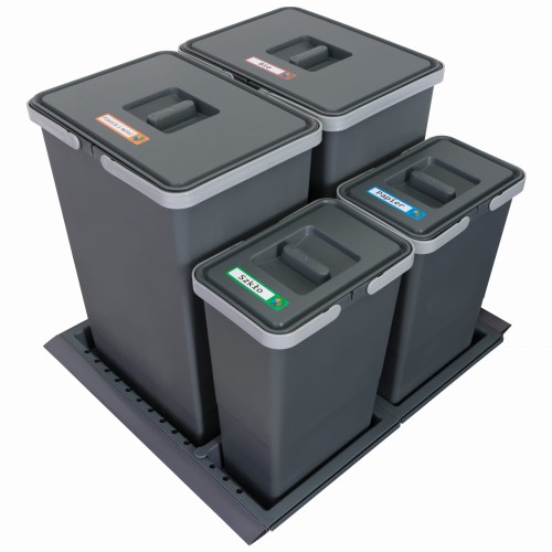 Sortownik śmieci Elletipi METROPOLIS 2x24 + 2x8 litrów do szuflady w szafce 60 cm