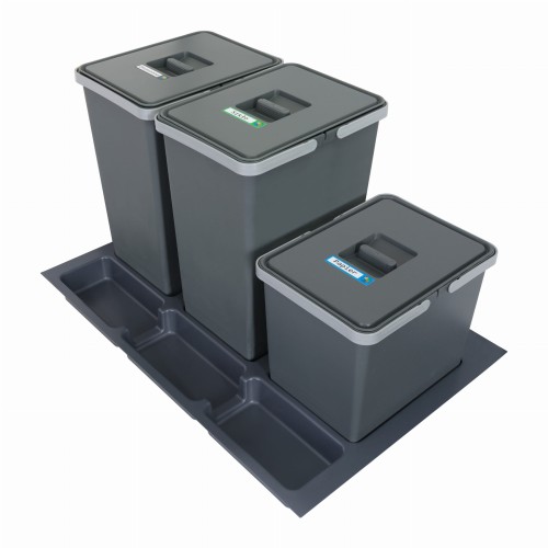 Sortownik śmieci FUTURE CONFIG do szuflady w szafce 80 cm 3 kosze 2x24 + 1x15 litrów wysokość 44/28cm