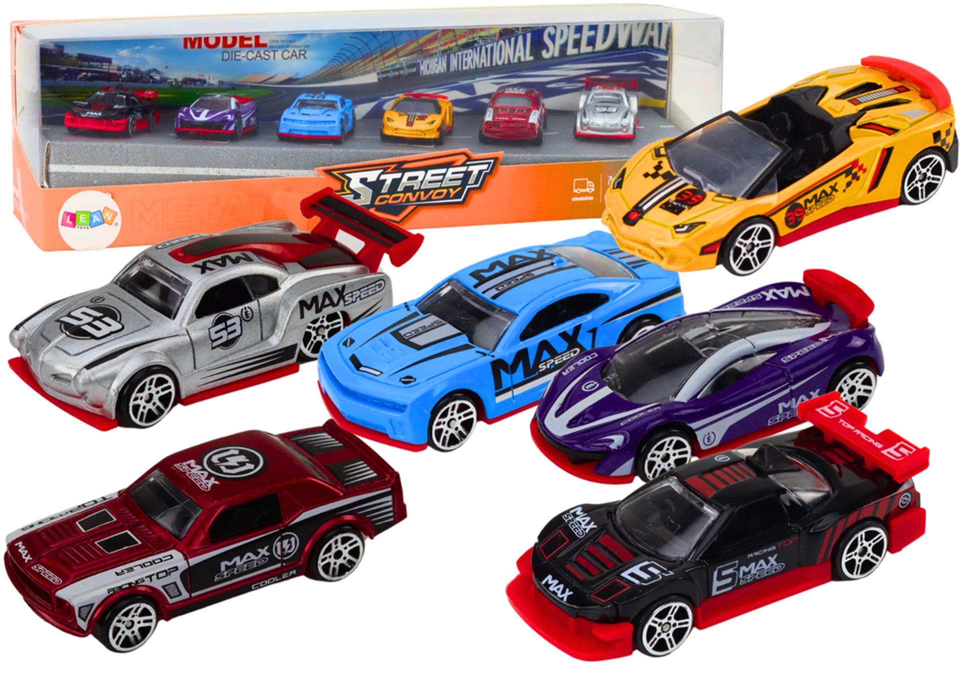 Resoraki 1:64 6szt Leantoys