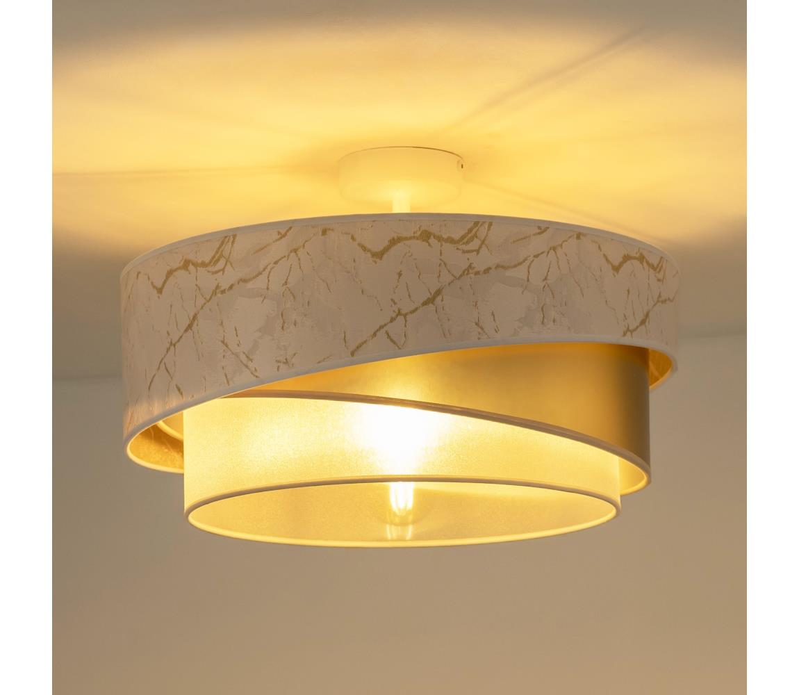 Duolla - Żyrandol natynkowy KOBO 1xE27/15W/230V śr. 45 cm biały/złoty