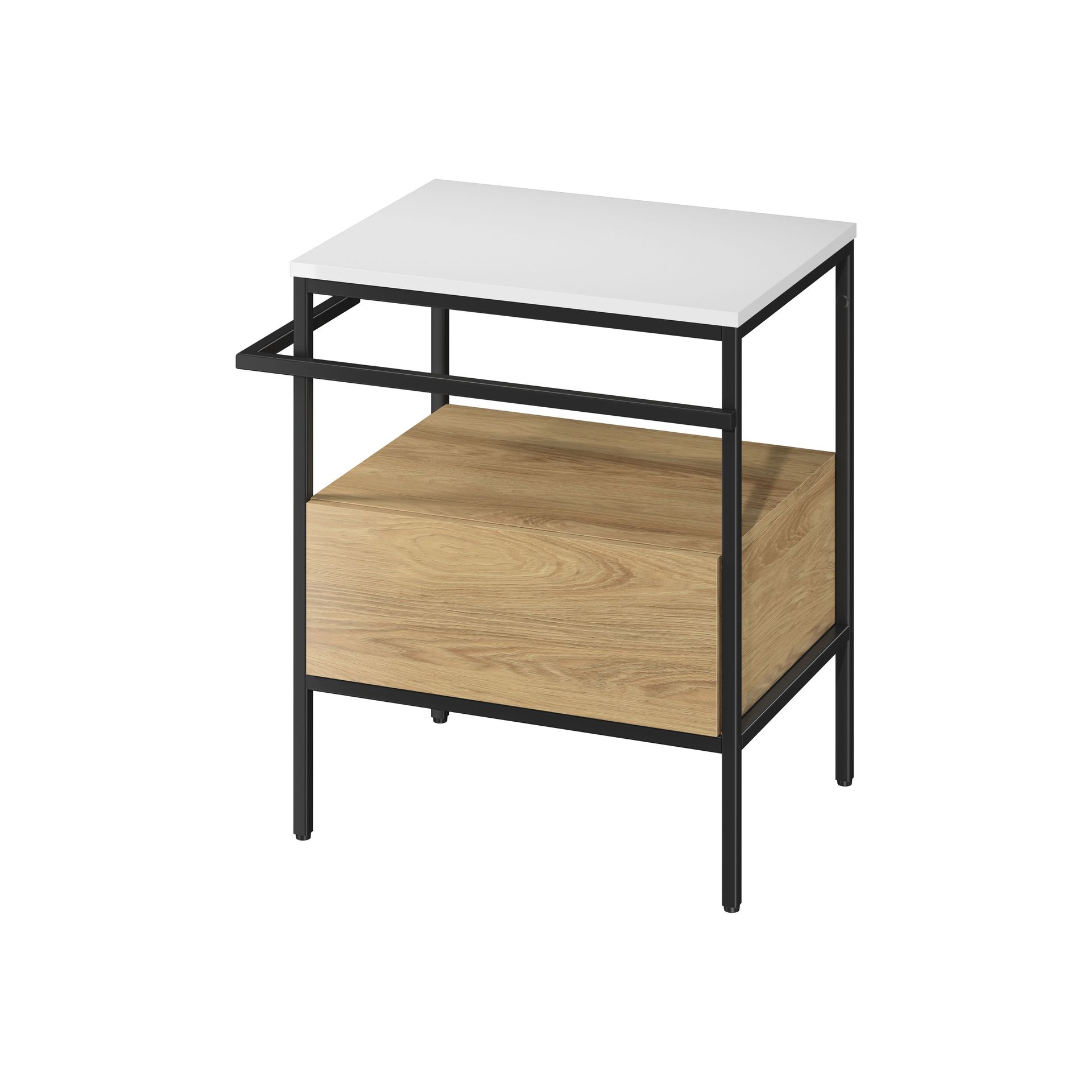 Zestaw mebli łazienkowych Komfort Garda 60 cm jasne drewno/biały mat