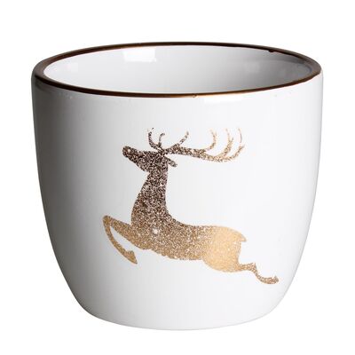 Osłonka terrakota RENI 12 x 12 x 10 cm biało-złota