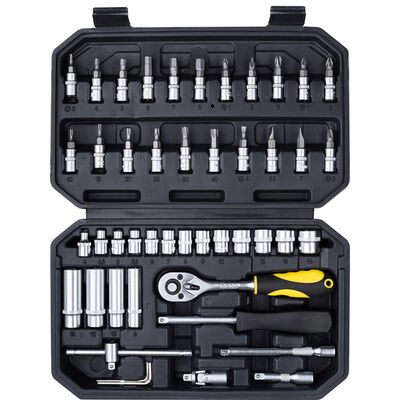 Klucz nasadowy z grzechotką 1/4'' 4,0-14 mm komplet 47 szt. Drel