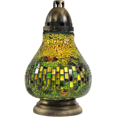 Znicz Witraż Karafa 36 cm zielony Ilumini