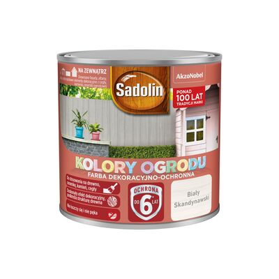 Farba dekoracyjno-ochronna Kolory Ogrodu Biały Skandynawski 0,25 l Sadolin