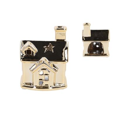 Świecznik ceramiczny 9,5 cm złoty