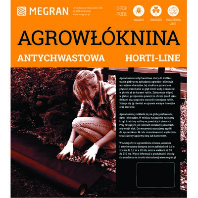 HORTI-LINE Agrowłóknina antychwastowa czarna 1,60 m x 5 mb