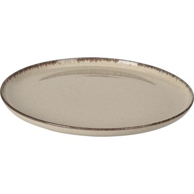 Talerz porcelanowy 27 x 2,5 cm beżowy